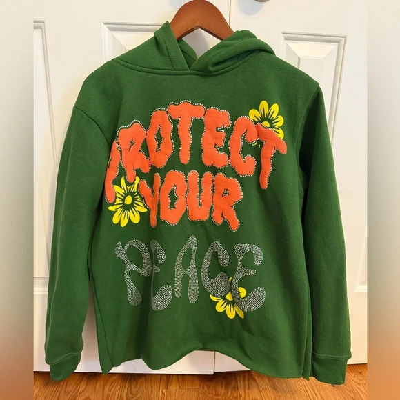 Euphoric 777 Protect Your Peace Green Hoodie Size Medium - Picture 2 of 11